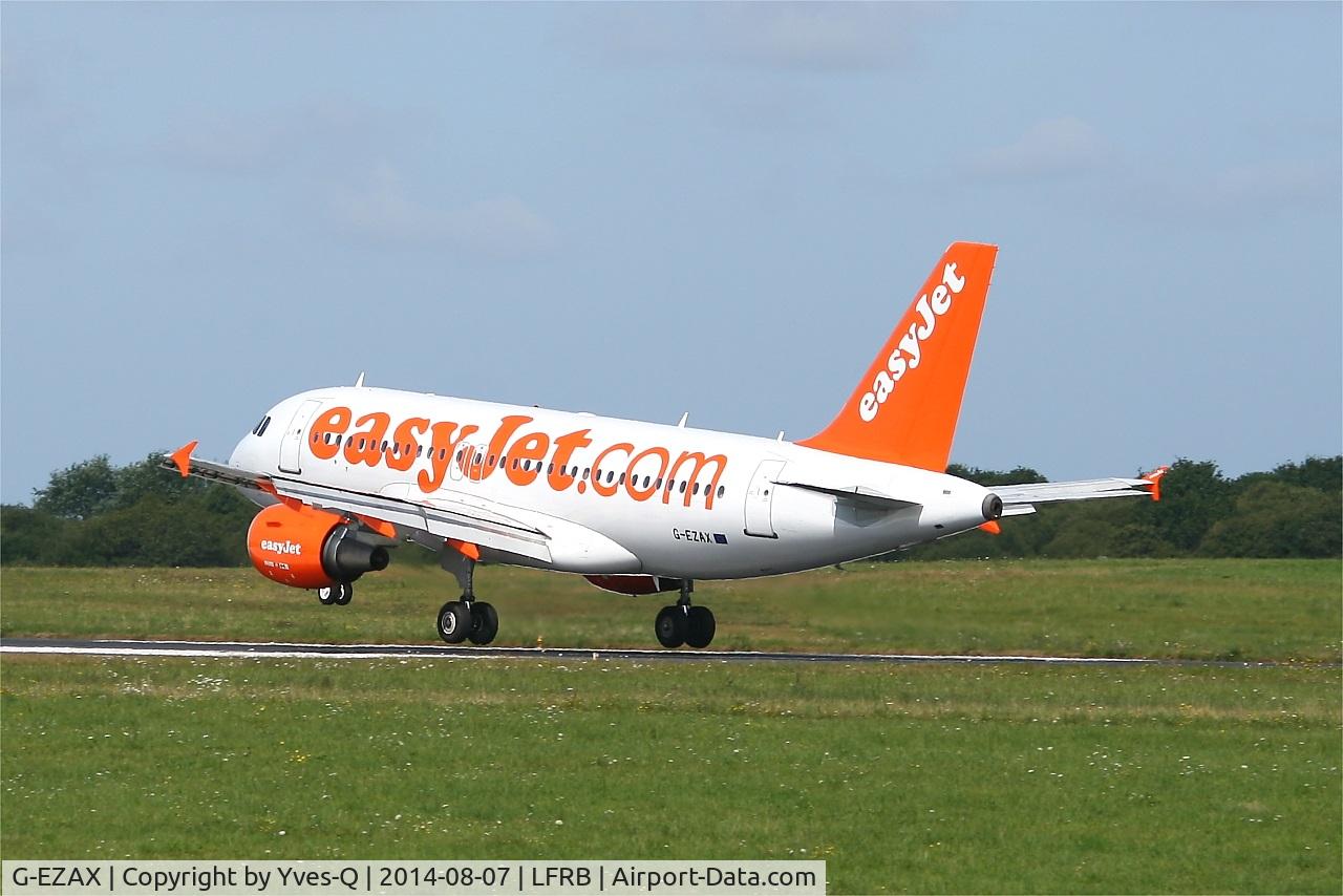 G-EZAX, 2006 Airbus A319-111 C/N 2818, Airbus A319-111, Landing rwy 25L, Brest-Bretagne Airport (LFRB-BES)