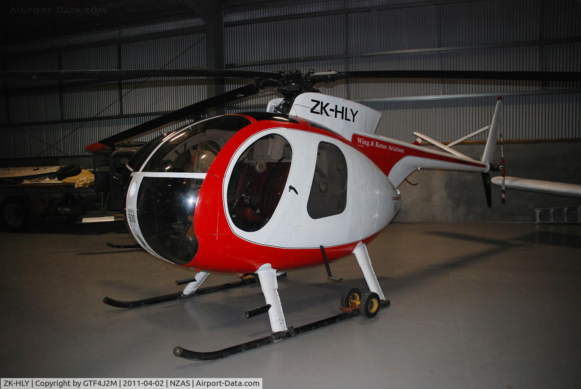 ZK-HLY, Hughes 369HS C/N 330459S, ZK-HLY at the Ashburton Museum 2.4.11