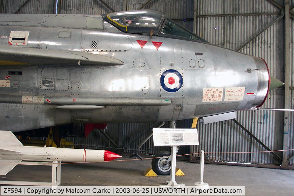 ZF594, English Electric Lightning F.53 C/N 95303, English Electric Lightning F53 at the NE Aircraft Museum, Usworth, UK in 2004.