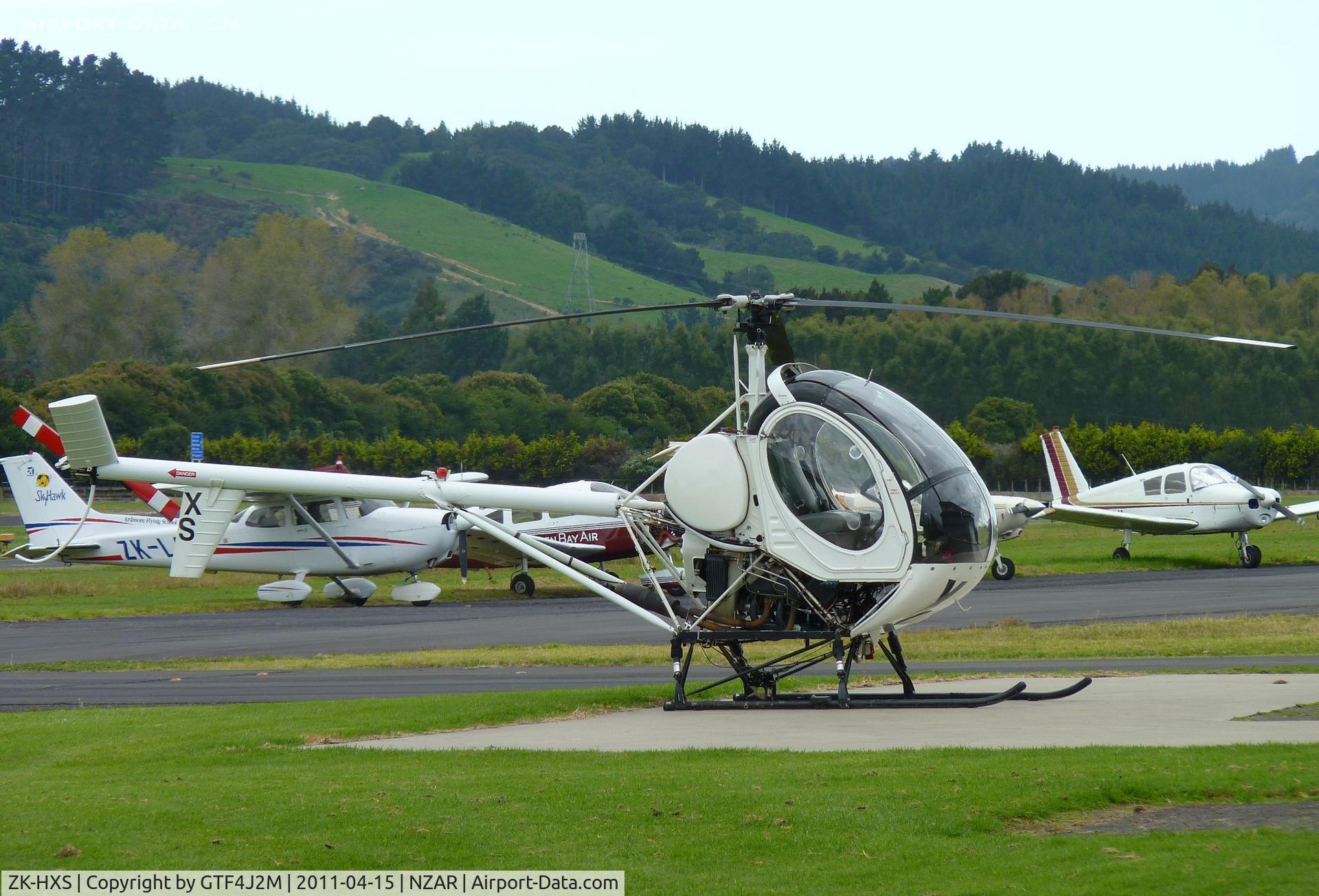 ZK-HXS, Hughes 269C C/N 730224, ZK-HXS at Ardmore 15.4.11