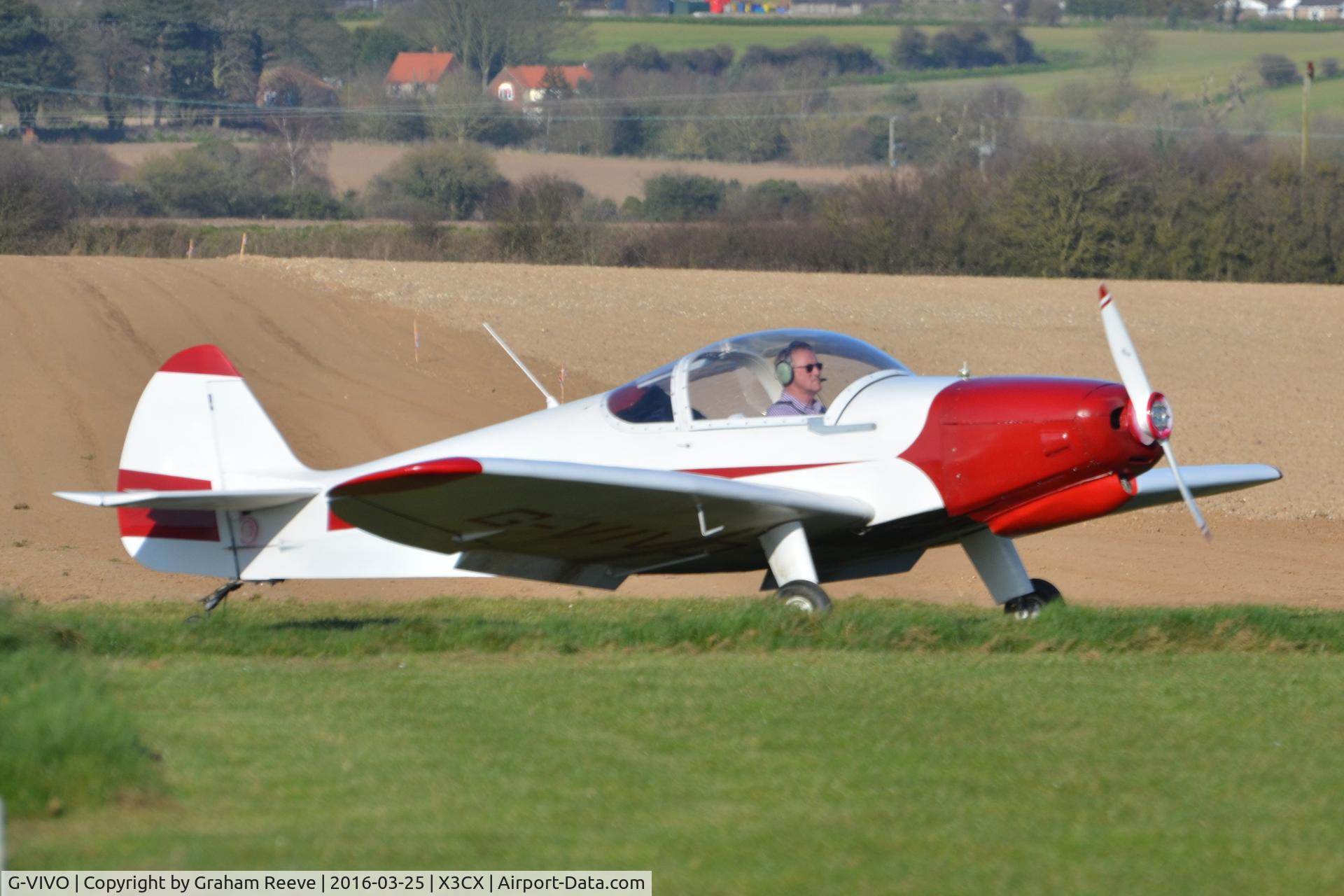 G-VIVO, 2005 Nicollier HN-700 Menestrel II C/N PFA 217-14039, Just landed at Northrepps.