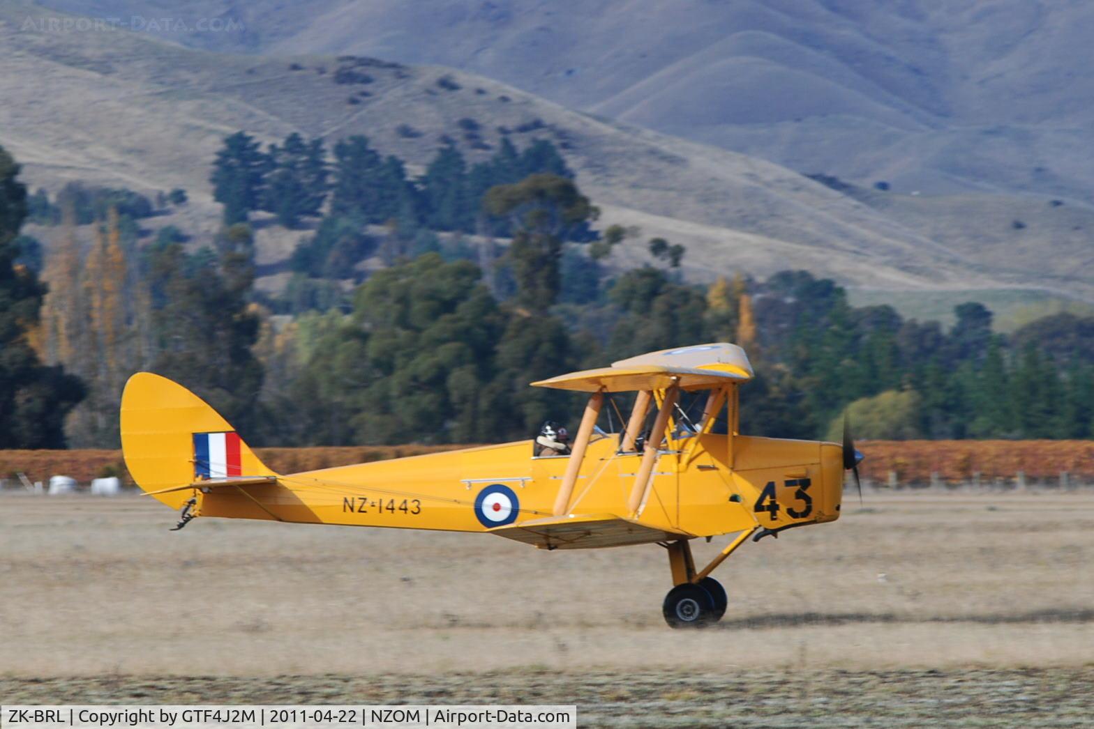 ZK-BRL, De Havilland New Zealand DH-82A Tiger Moth C/N DHNZ123, ZK-BRL 'NZ1443' at Omaka Airshow 22.4.11