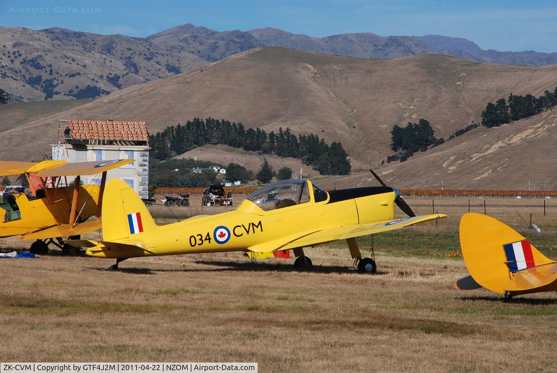 ZK-CVM, De Havilland Canada DHC-1A-1 Chipmunk C/N 34, ZK-CVM '034'  Canadian AF c/s at Omaka Airshow 23.4.11