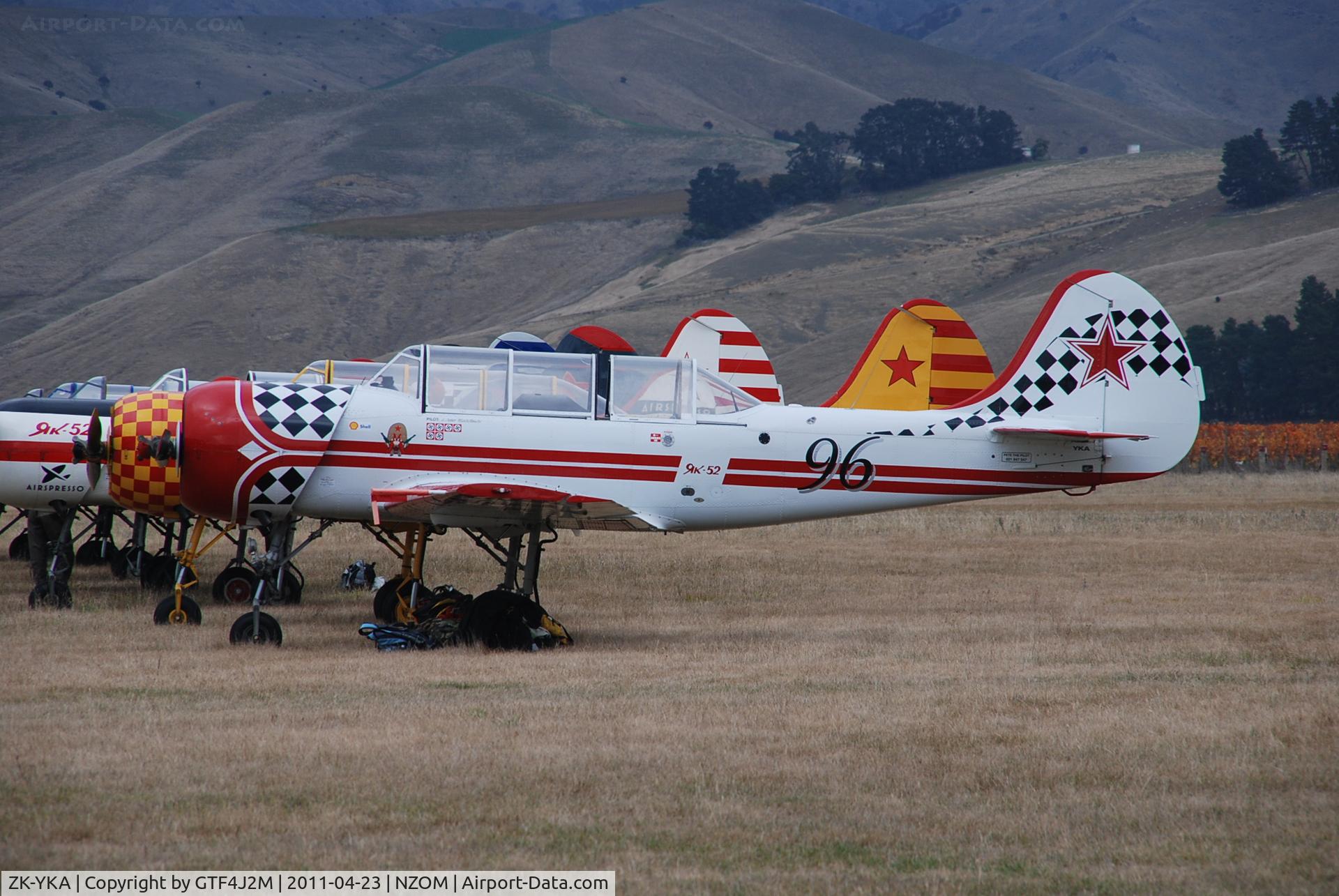 ZK-YKA, Yakovlev Yak-52 C/N 9611907, ZK-YKA at Omaka Airshow 23.4.11