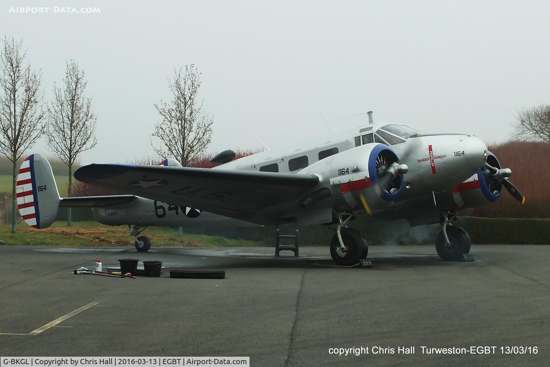 G-BKGL, 1952 Beech Expeditor 3TM C/N CA-164 (A-764), at the Vintage Aircraft Club spring rally