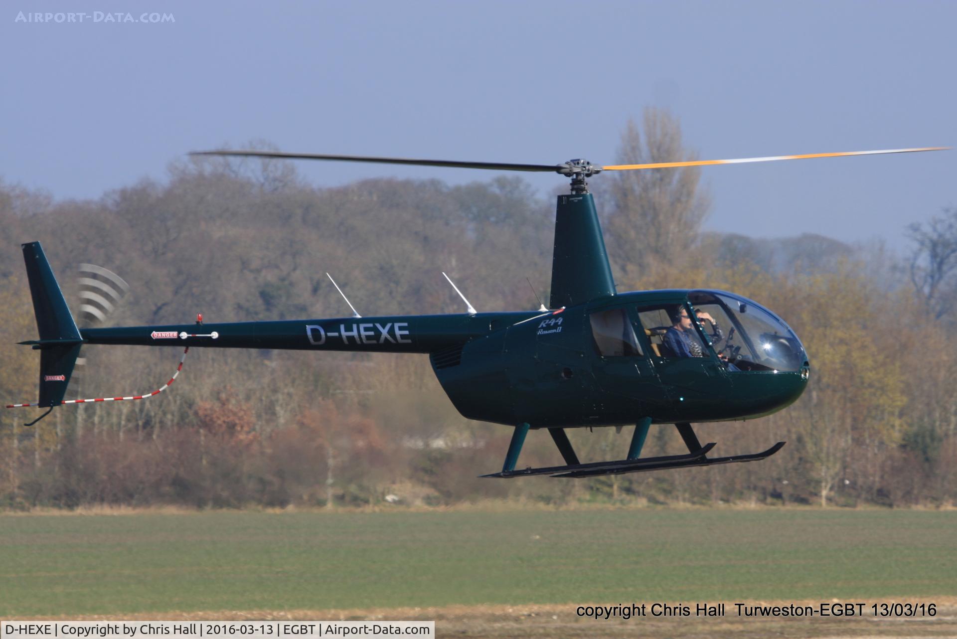 D-HEXE, 2007 Robinson R44 Raven II C/N 11711, at the Vintage Aircraft Club spring rally