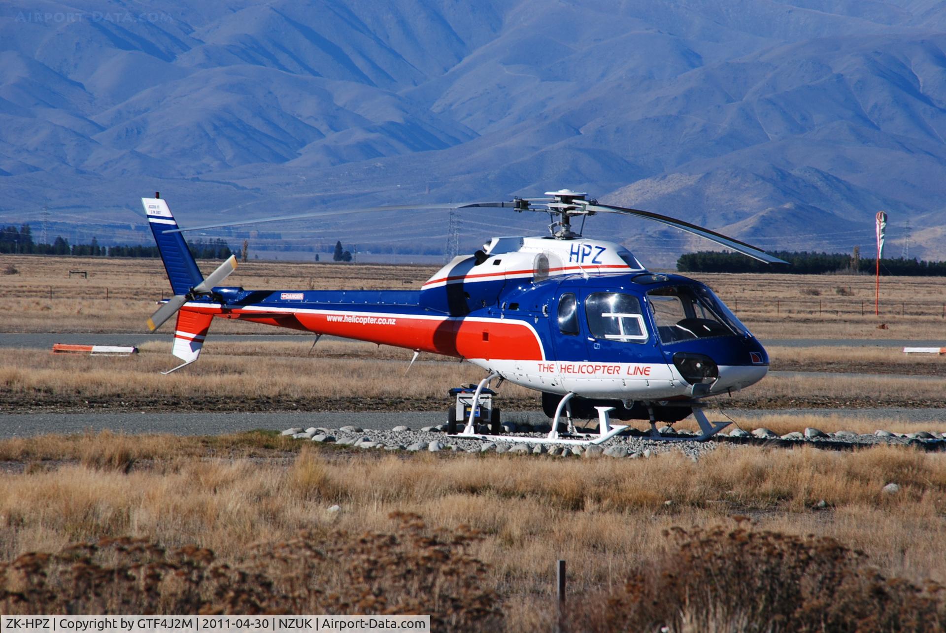 ZK-HPZ, Aerospatiale AS-355F-1 Ecureuil 2 C/N 5107, ZK-HPZ at Twizel 30.4.11