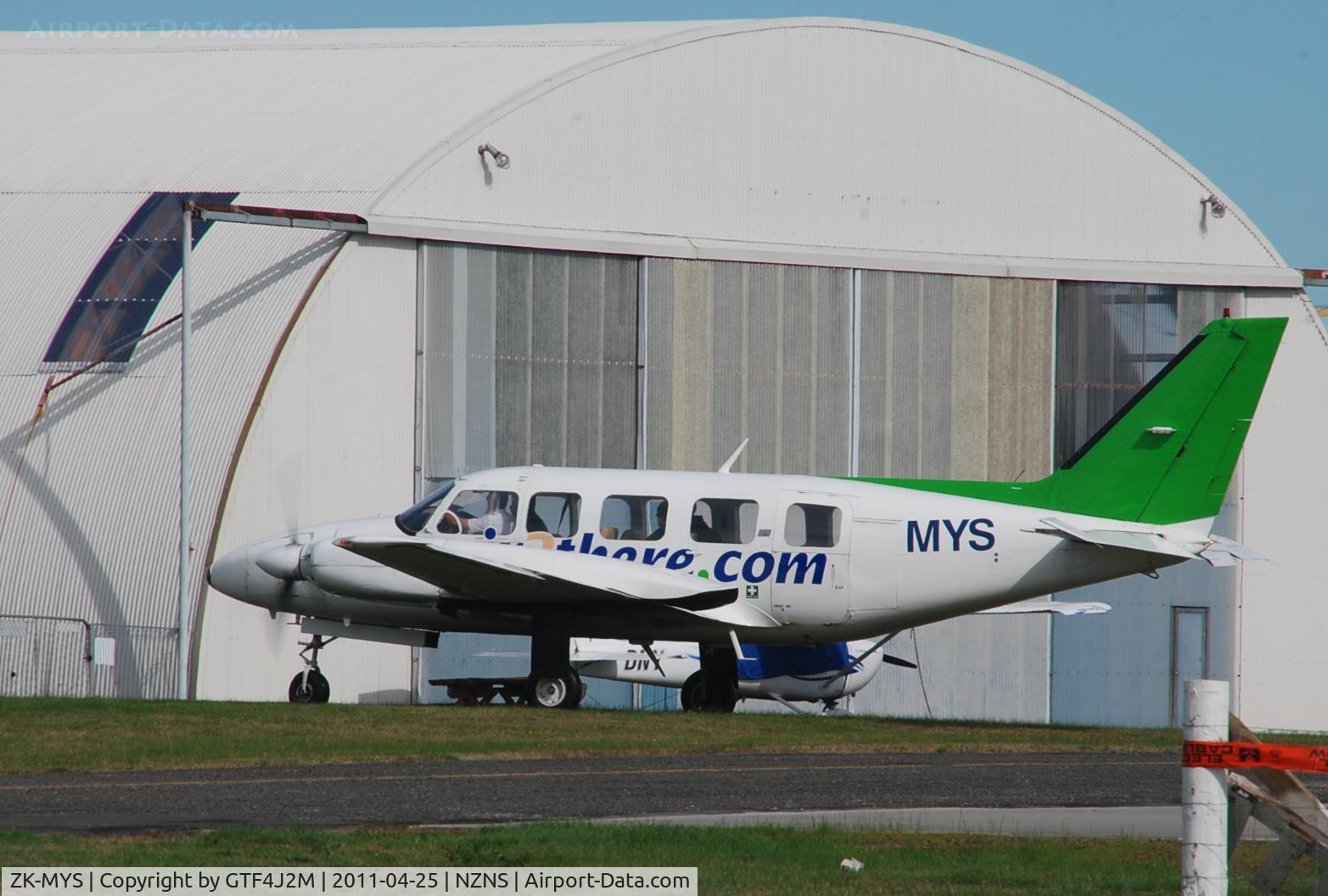 ZK-MYS, 1976 Piper PA-31-350 Chieftain C/N 31-7652032, ZK-MYS  Air 2 There  at Nelson 25.4.11