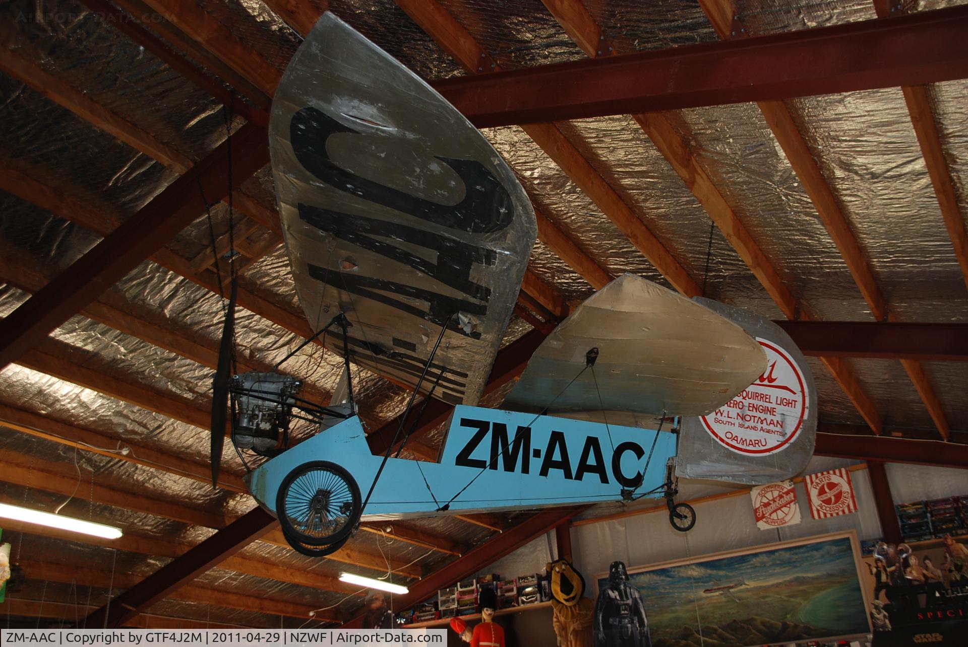 ZM-AAC, Pou de Ciel Flying Flea C/N unknown, ZM-AAC displayed in the Transport Musuem at Wanaka 29.4.11