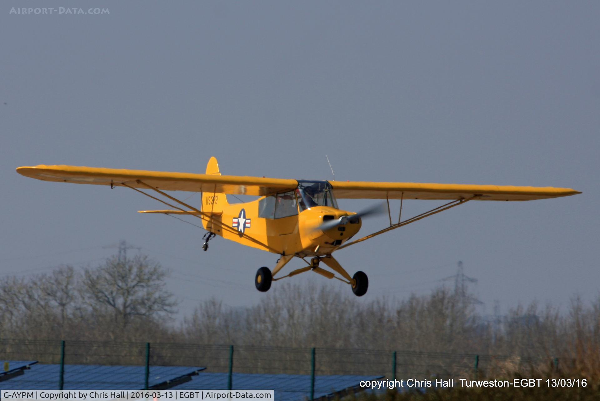 G-AYPM, 1951 Piper L-18C Super Cub C/N 18-1373, at the Vintage Aircraft Club spring rally