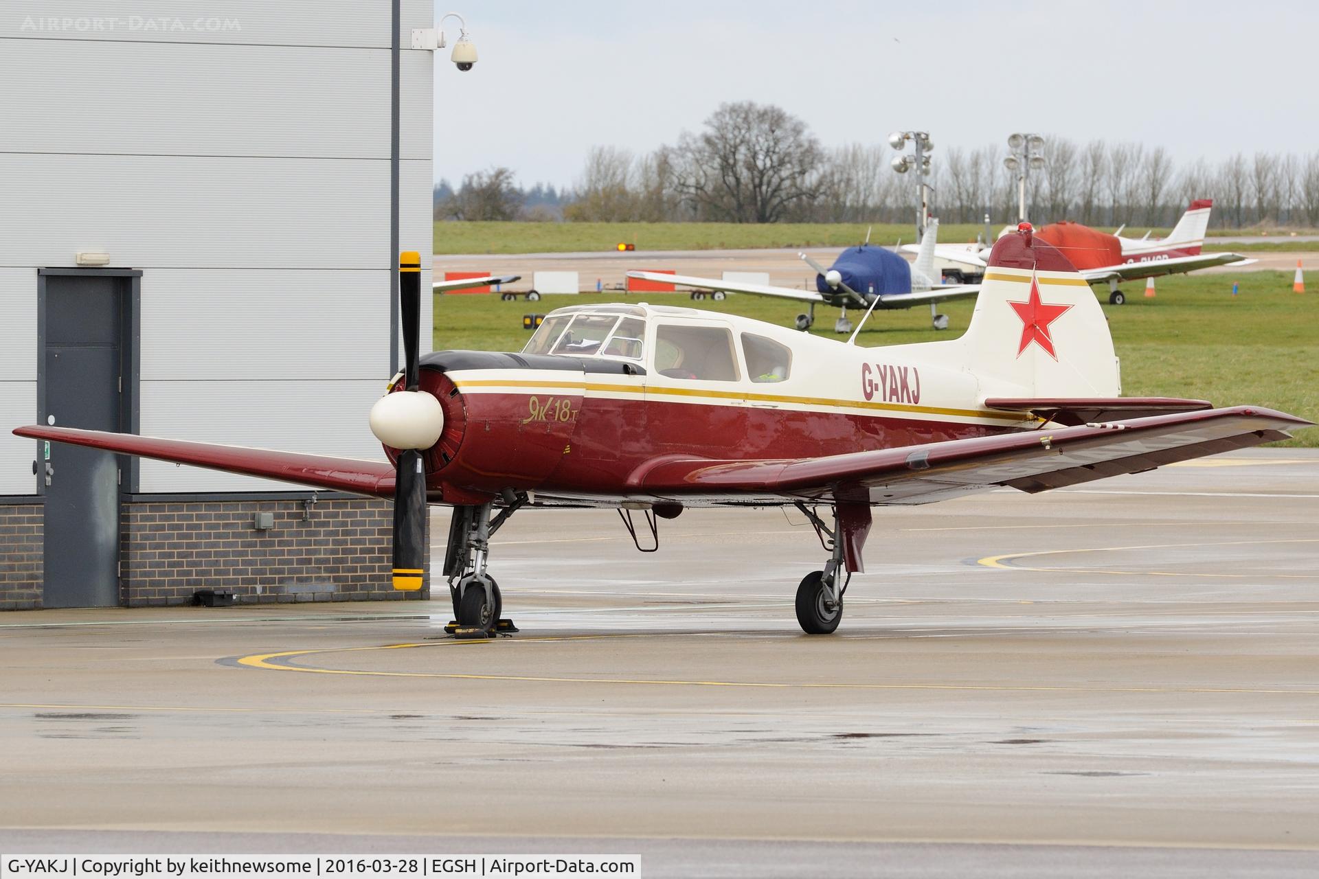 G-YAKJ, 1993 Yakovlev Yak-18T C/N 12055, Nice return visitor.