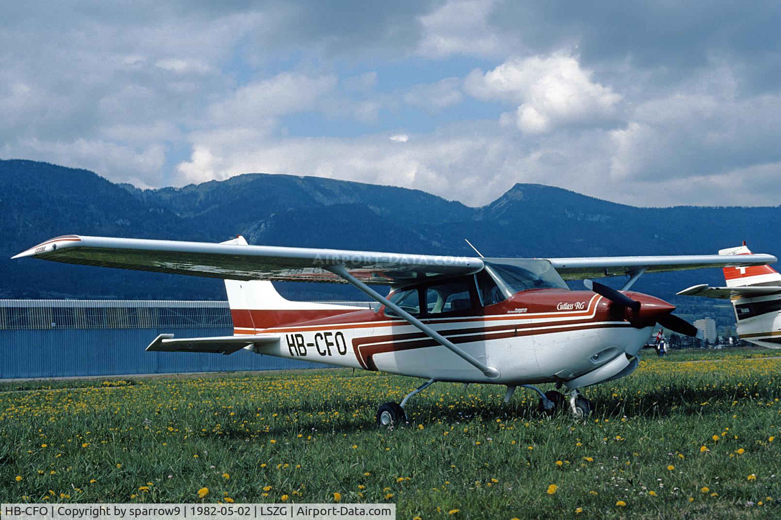 HB-CFO, 1981 Cessna 172RG Cutlass RG Cutlass RG C/N 172RG0804, Aircraft exhibition in late spring.
Scanned from a slide.