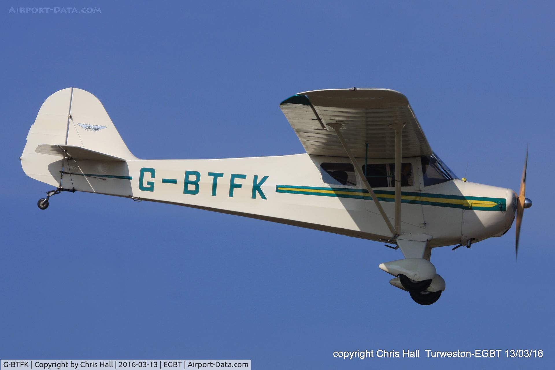 G-BTFK, 1947 Taylorcraft BC-12D Twosome C/N 10540, at the Vintage Aircraft Club spring rally