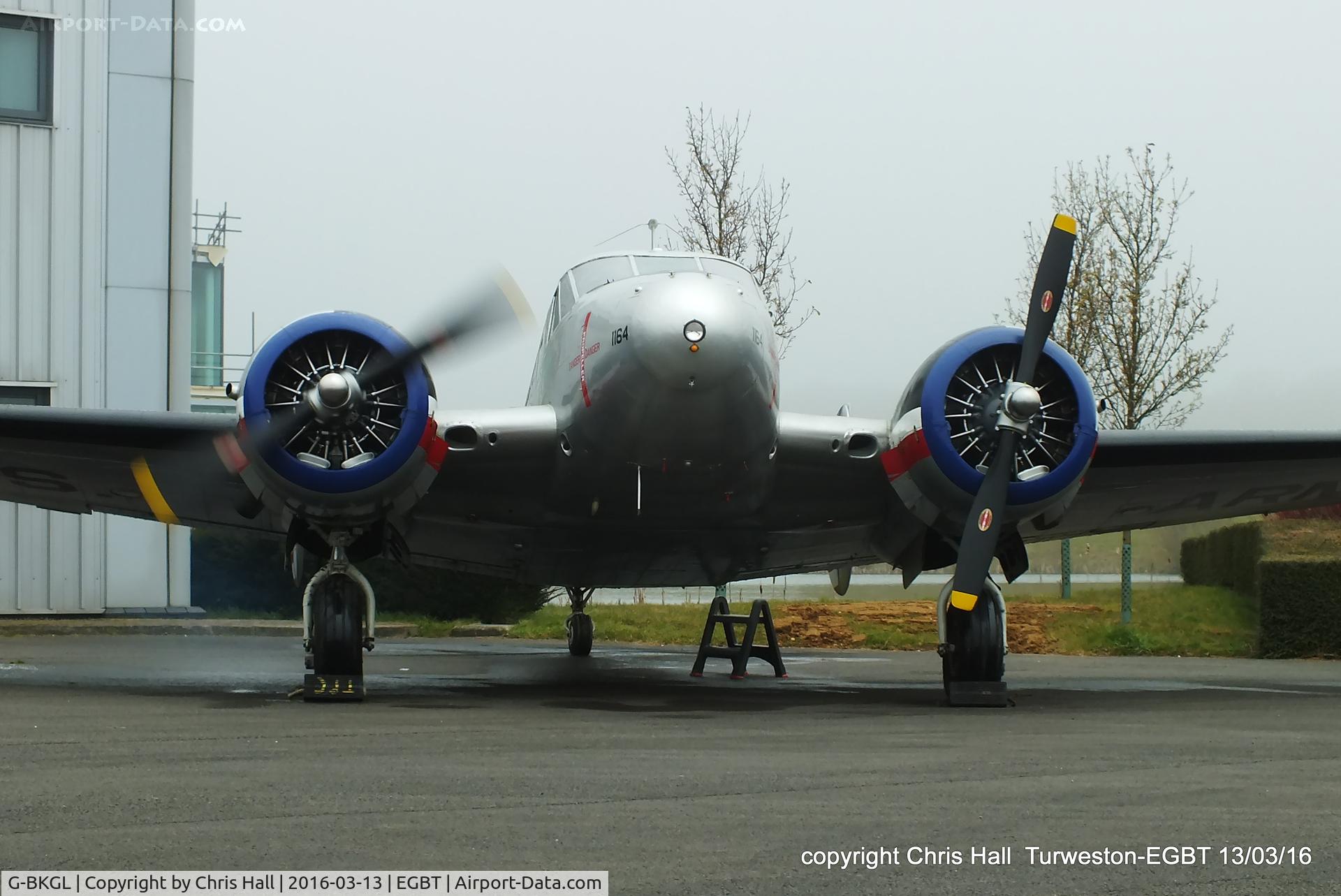 G-BKGL, 1952 Beech Expeditor 3TM C/N CA-164 (A-764), at the Vintage Aircraft Club spring rally