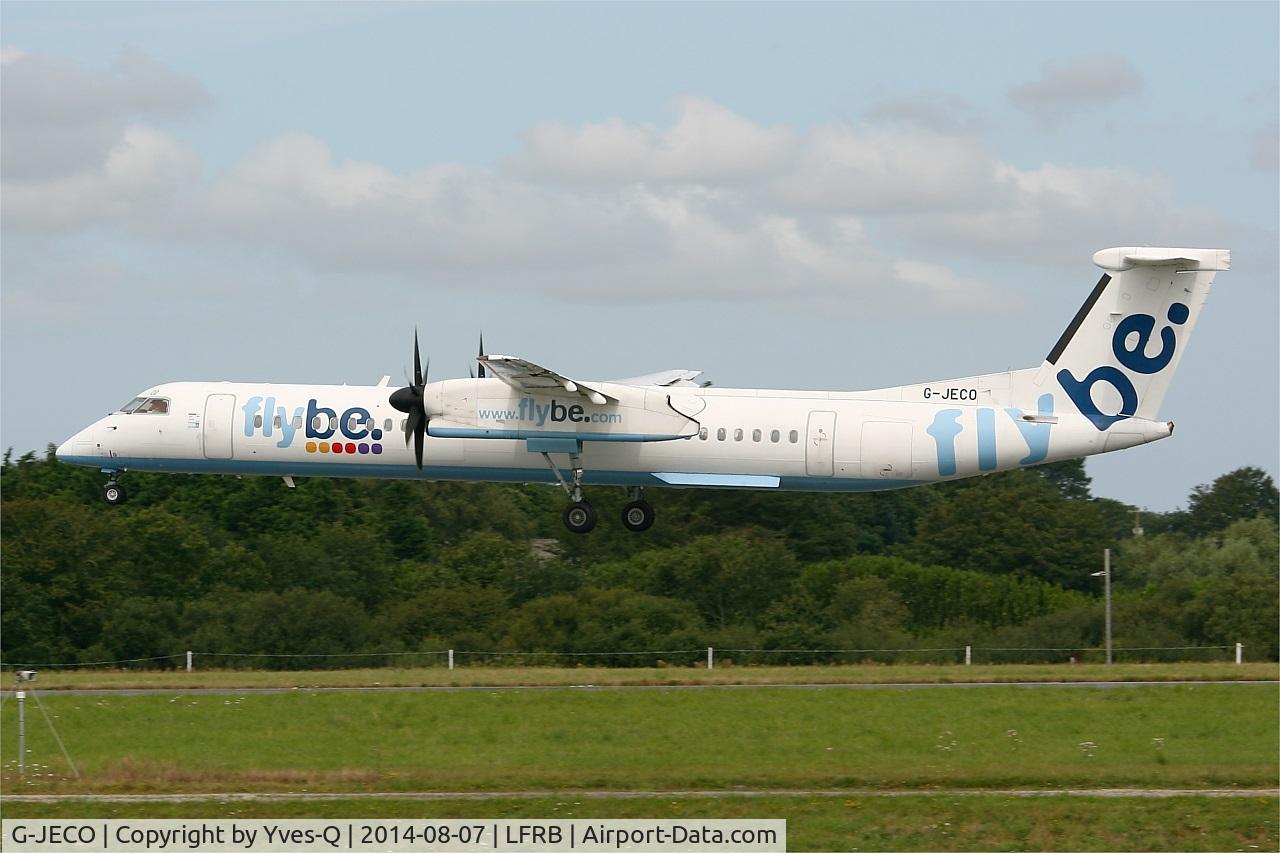 G-JECO, 2006 De Havilland Canada DHC-8-402Q Dash 8 C/N 4126, De Havilland Canada DHC-8-402Q Dash 8, On final rwy 25L, Brest-Bretagne Airport (LFRB-BES)