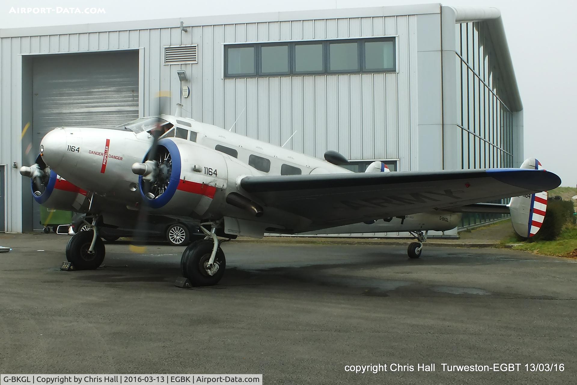G-BKGL, 1952 Beech Expeditor 3TM C/N CA-164 (A-764), at the Vintage Aircraft Club spring rally