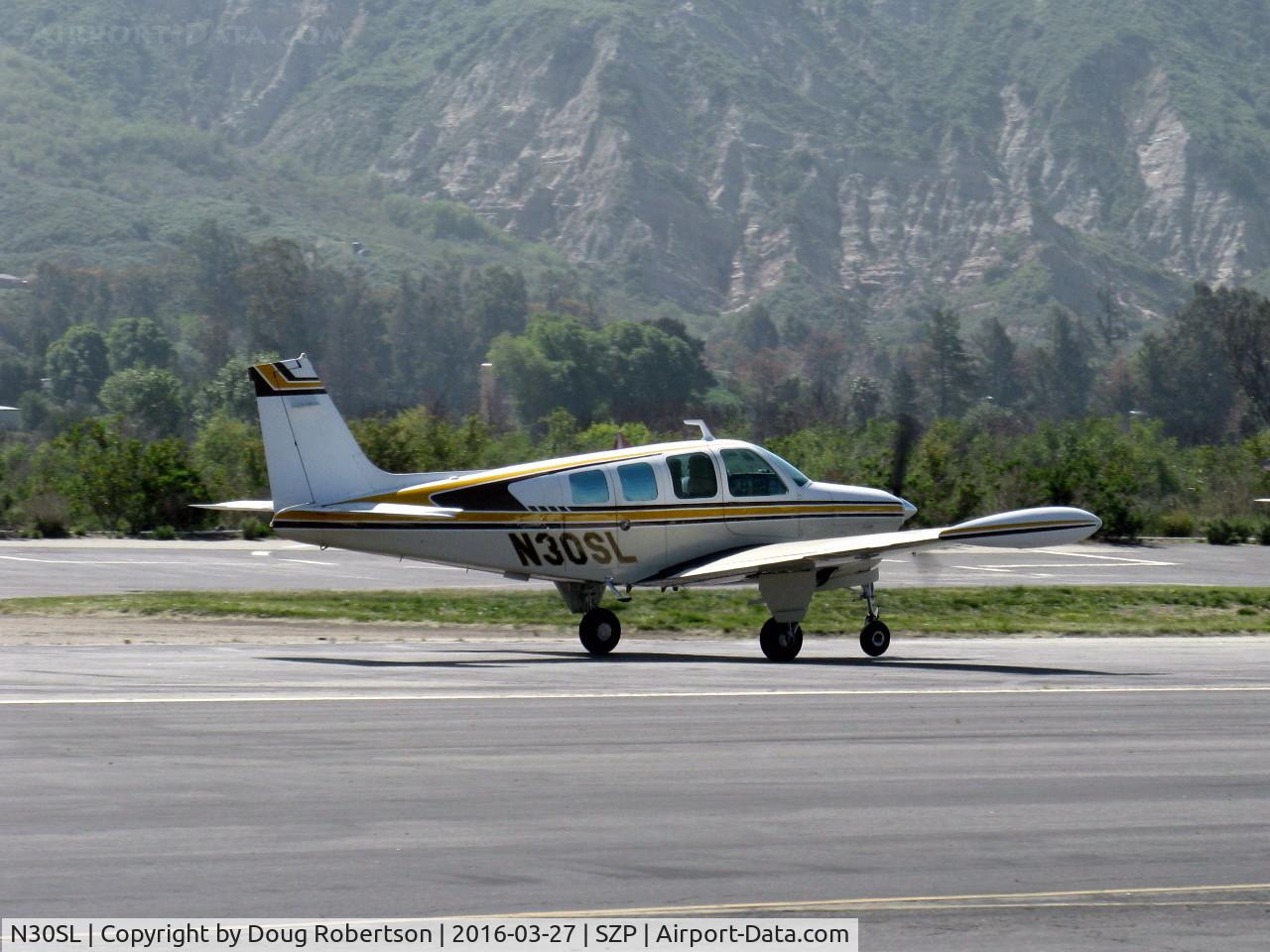 N30SL, 1972 Beech A36 Bonanza 36 C/N E-338, 1972 Beech A36 BONANZA, Continental IO-520 285 Hp, another takeoff roll Rwy 22