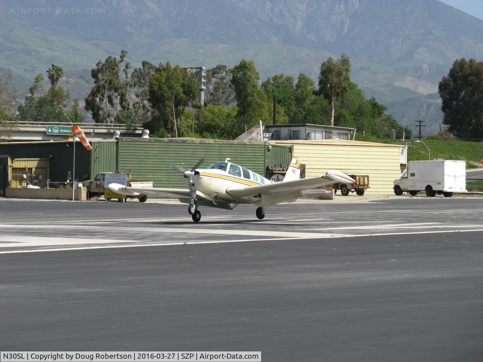 N30SL, 1972 Beech A36 Bonanza 36 C/N E-338, 1972 Beech A36 BONANZA, Continental IO-520 285 Hp, landing Rwy 22