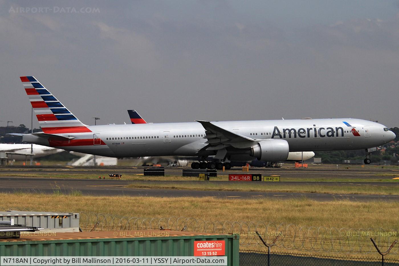 N718AN, 2012 Boeing 777-323/ER C/N 41665, rotating from 34L