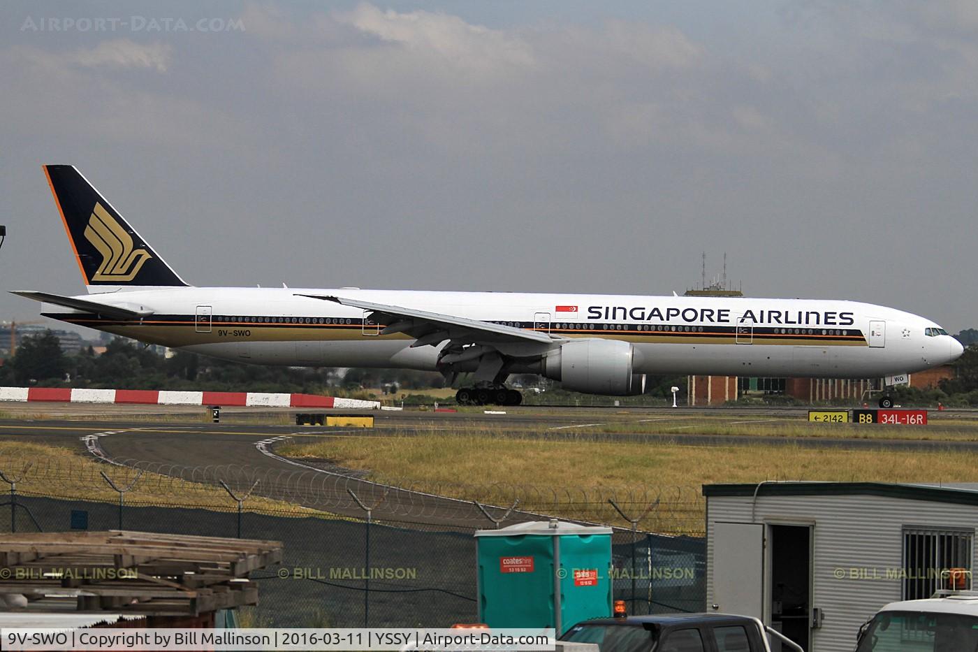 9V-SWO, 2008 Boeing 777-312/ER C/N 34580, in from SIN