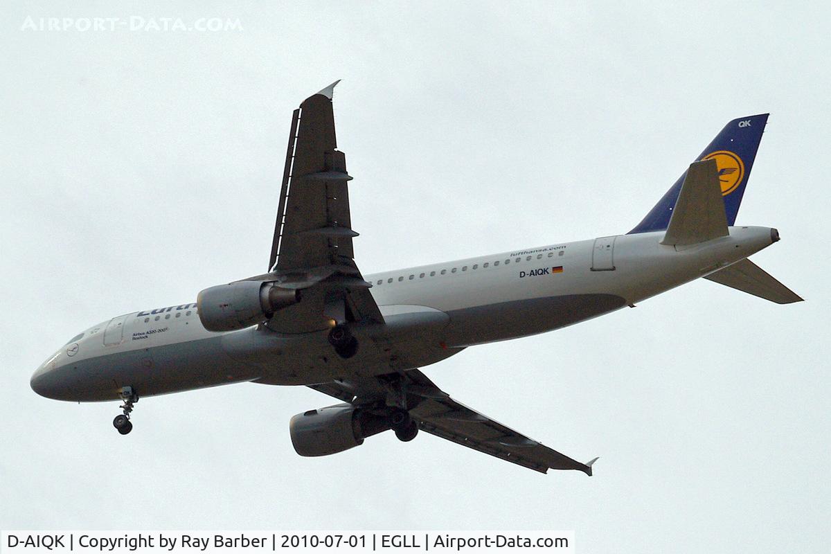 D-AIQK, 1991 Airbus A320-211 C/N 0218, Airbus A320-211 [0218] (Lufthansa) Home~G 01/07/2010. On approach 27R.