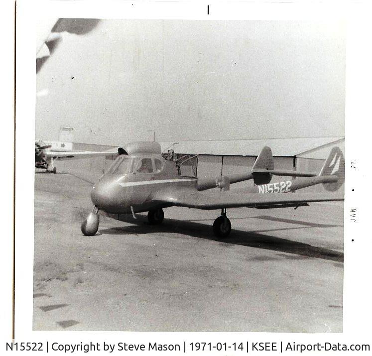 N15522, 1937 Stearman-Hammond Y-1S C/N 307, Photo taken by myself at Gillespie Field in El Cajon Ca. a few weeks before this aircraft was made airworthy and flown out.