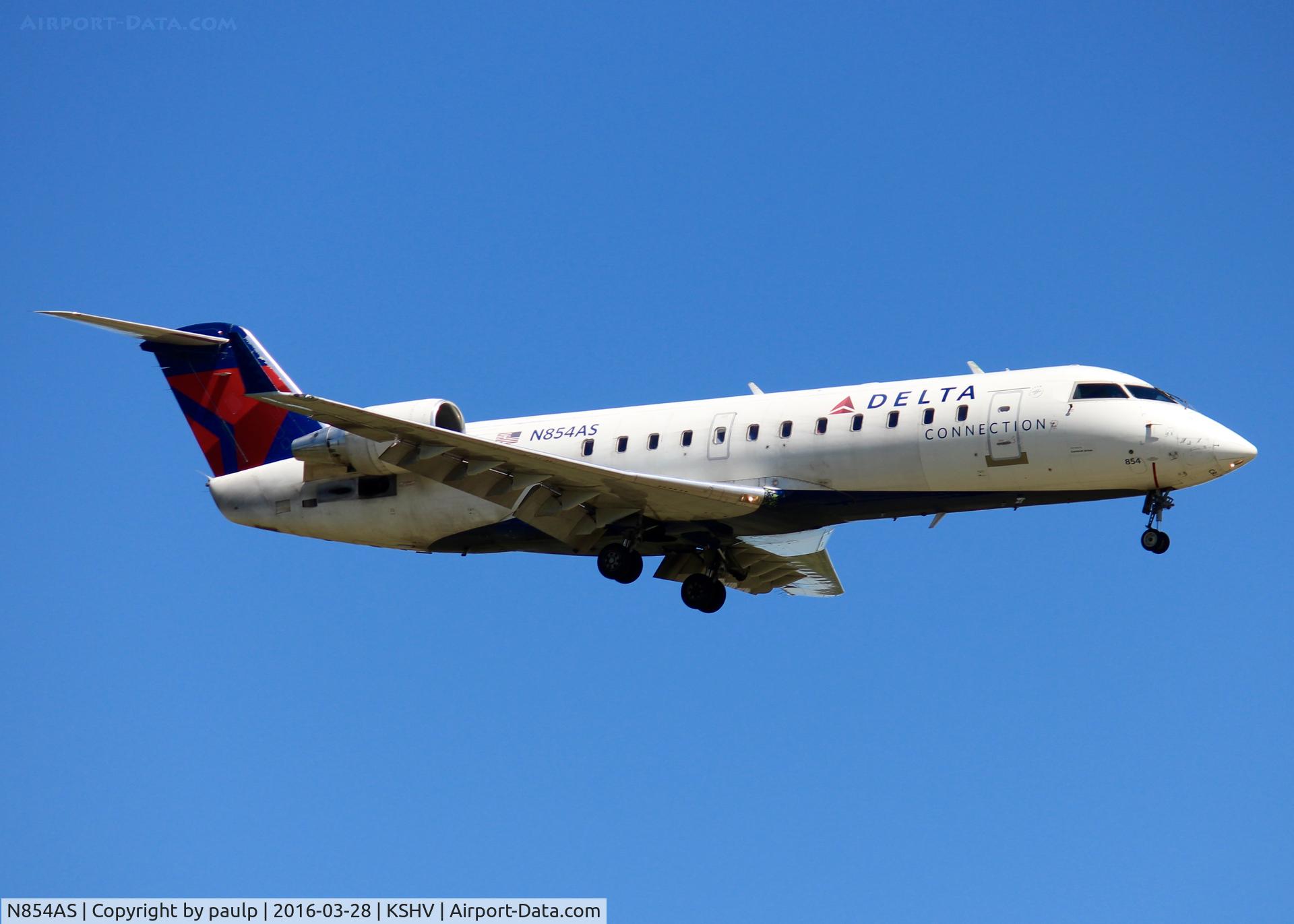 N854AS, 2000 Bombardier CRJ-200ER (CL-600-2B19) C/N 7382, At Shreveport Regional.