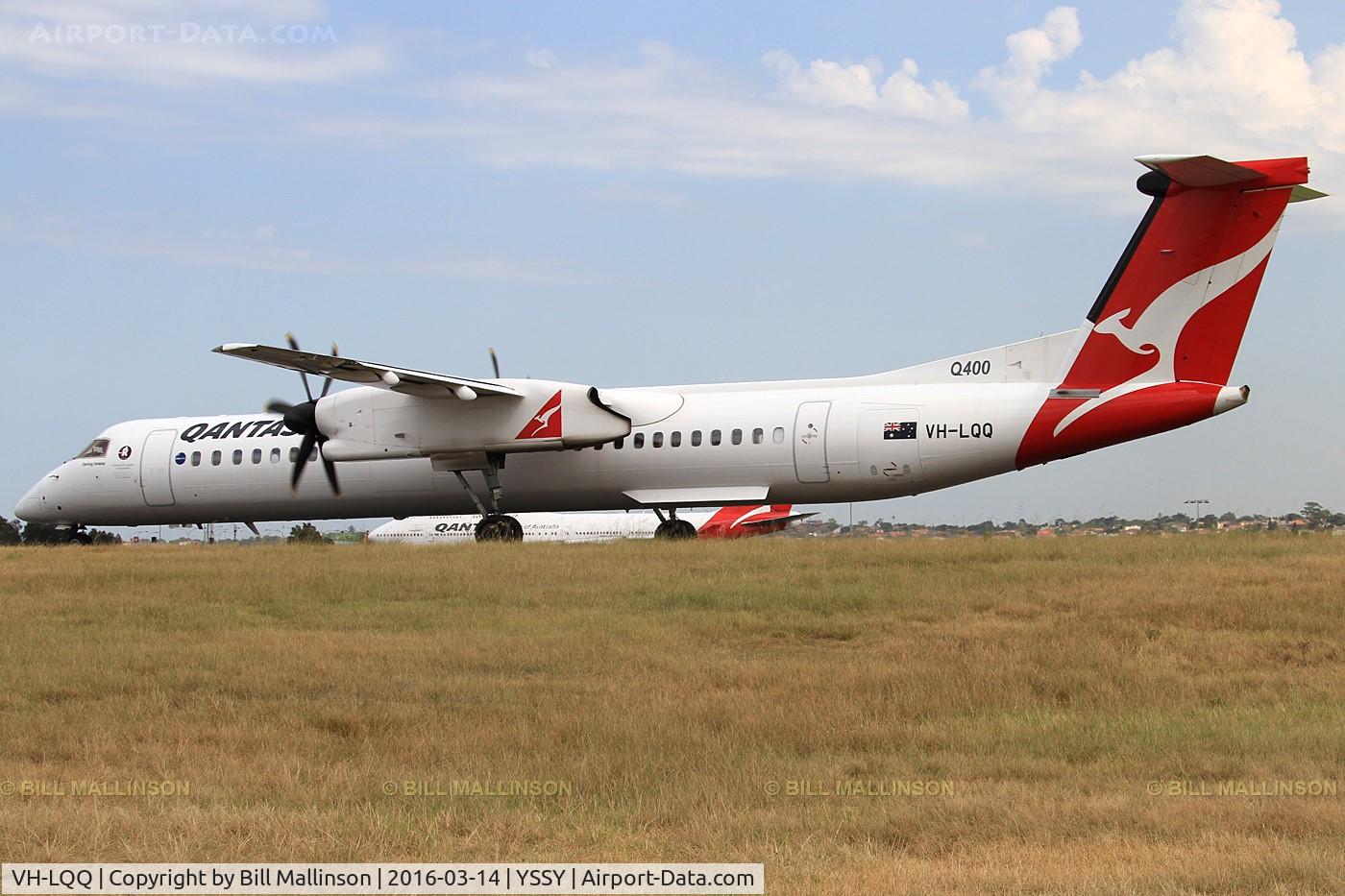 VH-LQQ, 2014 Bombardier DHC-8-402 Dash 8 C/N 4461, taxiing to 34R