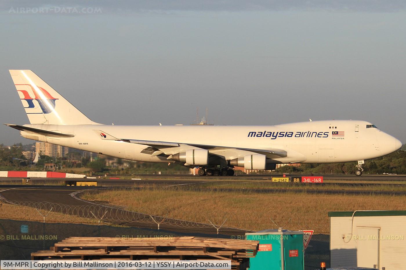 9M-MPR, 2006 Boeing 747-4H6F C/N 28434, taxiing from 34L