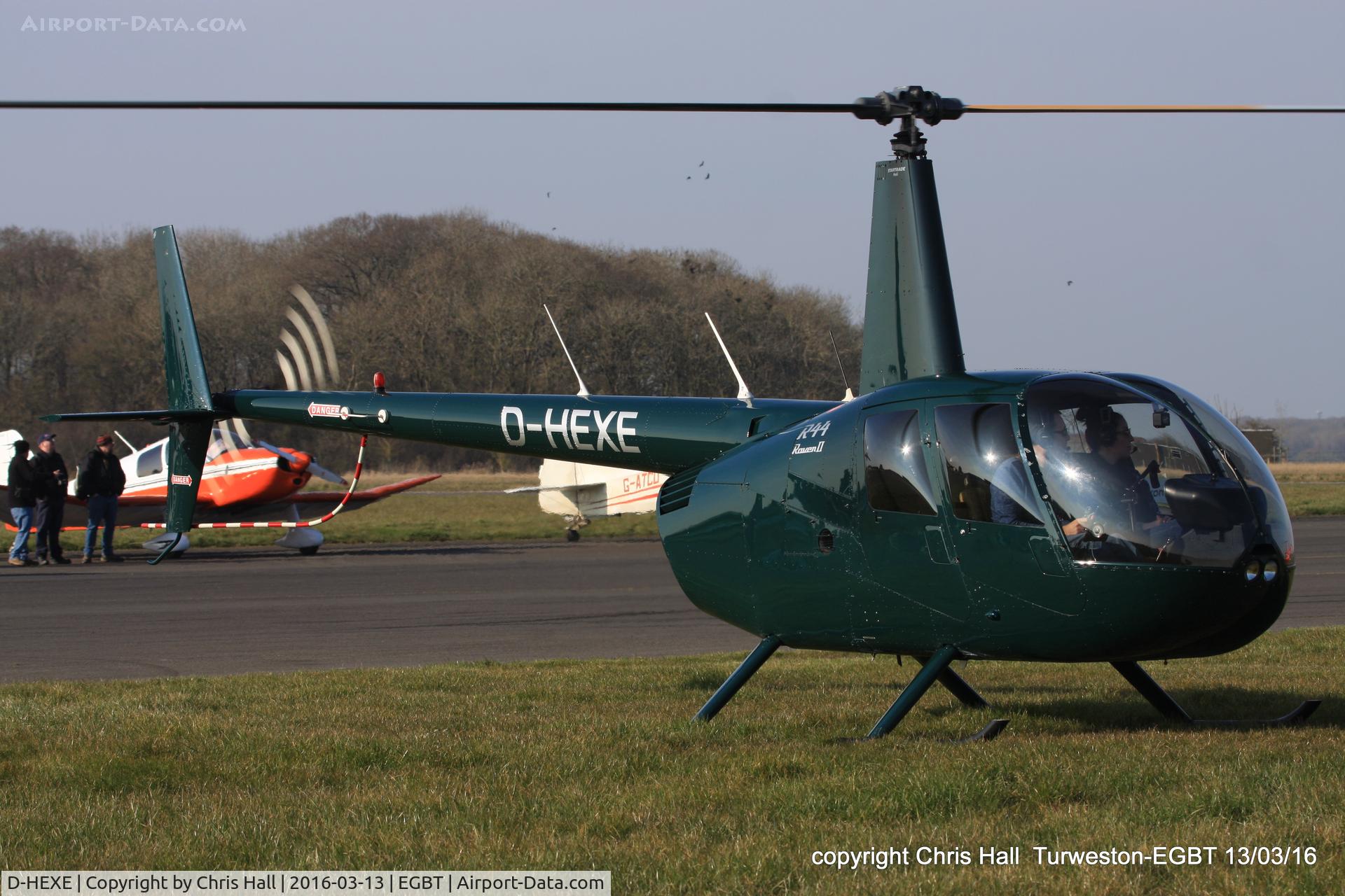 D-HEXE, 2007 Robinson R44 Raven II C/N 11711, at the Vintage Aircraft Club spring rally