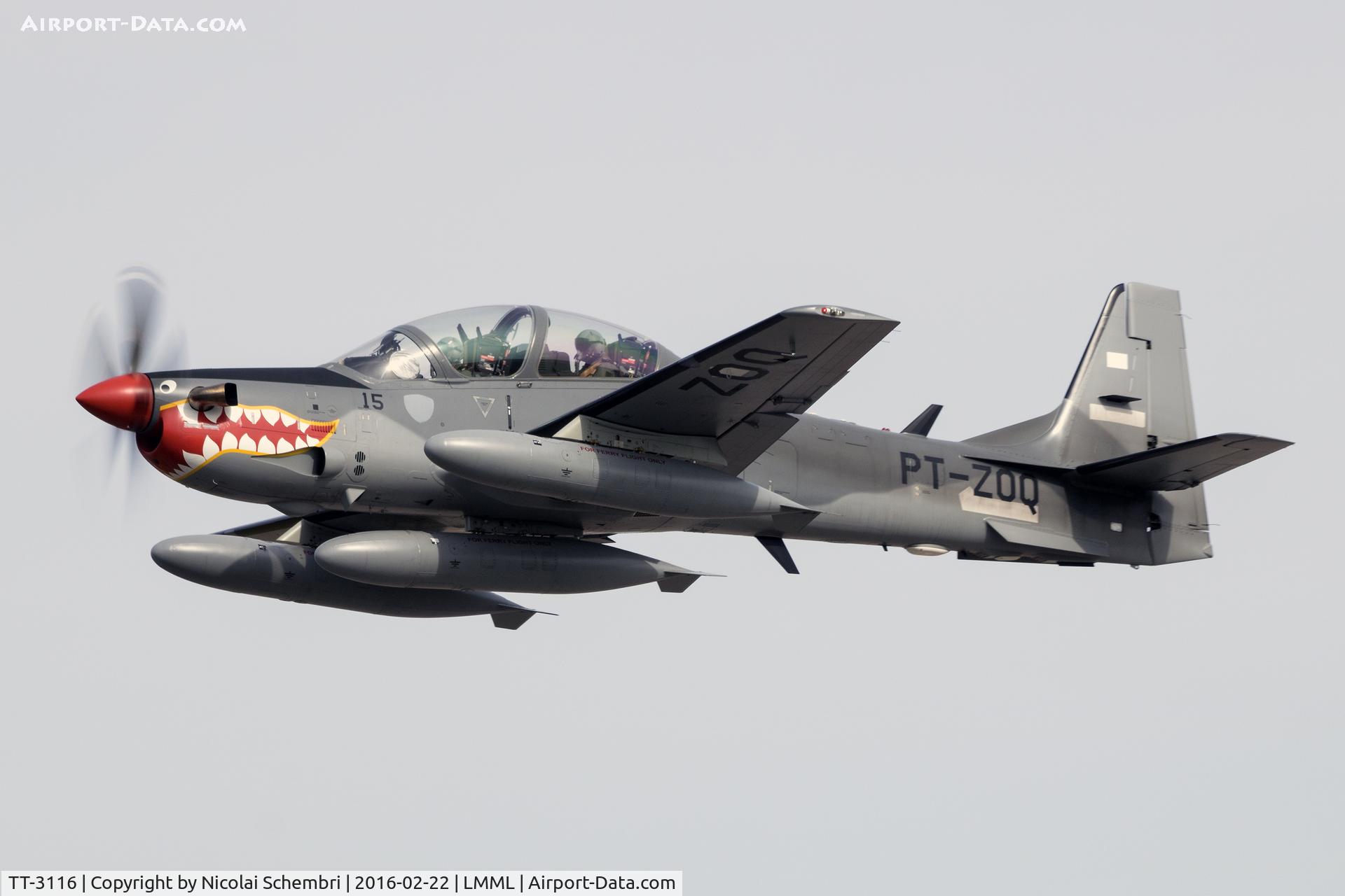 TT-3116, 2015 Embraer A-29B Super Tucano (EMB-314) C/N 31400192, Departing from runway 23