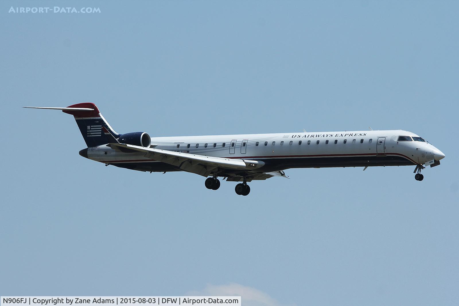 N906FJ, 2003 Bombardier CRJ-900ER (CL-600-2D24) C/N 15006, Landing at DFW Airport