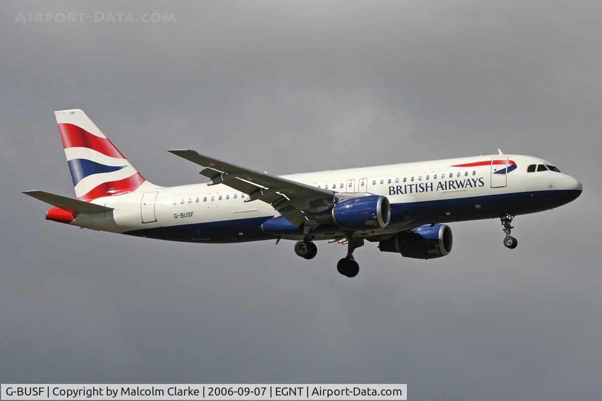 G-BUSF, 1989 Airbus A320-111 C/N 018, Airbus A320-111, Newcastle Airport, September 2006.