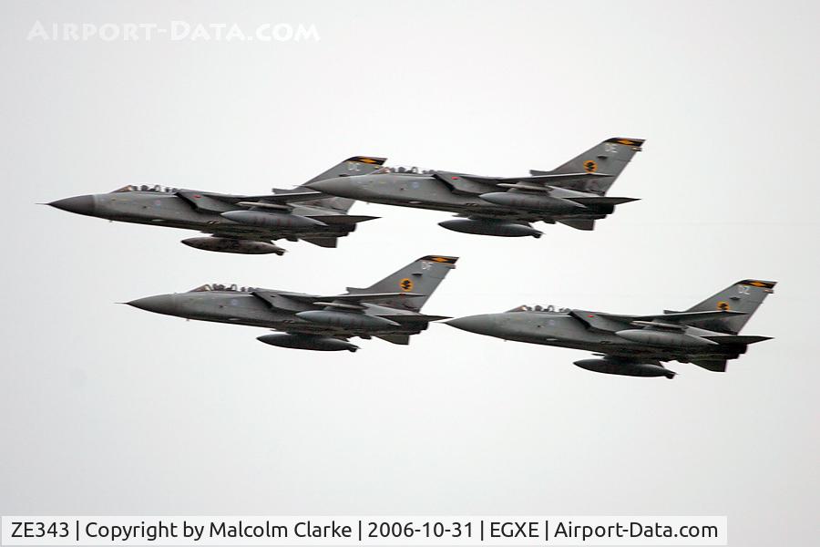ZE343, 1987 Panavia Tornado F.3 C/N 649/AT026/3291, Panavia Tornado F.3 ZE343 with sister aircraft ZE295, ZE203 & ZE942 at the disbanding of 11 Sqn RAF Leeming in 2005.