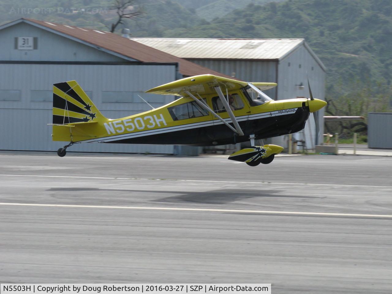 N5503H, 1978 Bellanca 8KCAB Super Decathlon C/N 413-78, 1978 Bellanca 8KCAB SUPER DECATHLON, Lycoming AEIO-360 180 Hp, landing Rwy 22
