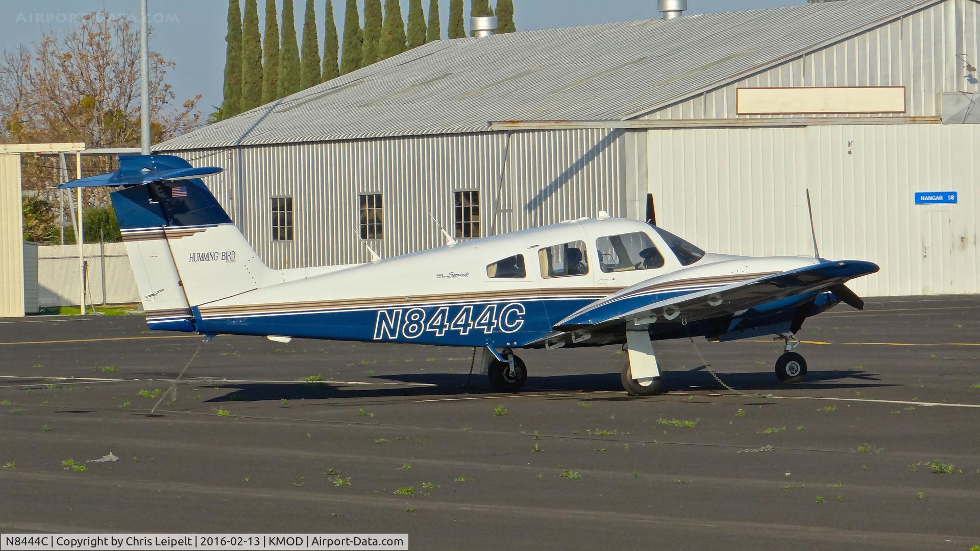 N8444C, 1981 Piper PA-44-180T Turbo Seminole C/N 44-8107063, Locally-based 1981 Piper Seminole parked on the ramp at Modesto County Airport, Modesto, CA.