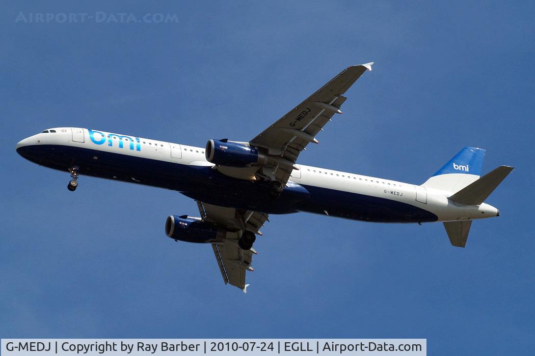 G-MEDJ, 2004 Airbus A321-231 C/N 2190, Airbus A321-231 [2190] (bmi British Midland) Home~G 24/07/2010. On approach 27R.