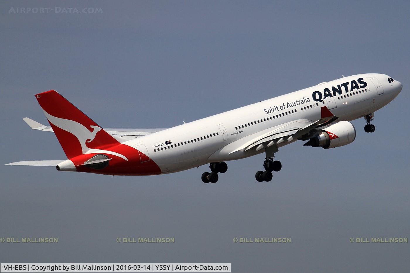 VH-EBS, 2011 Airbus A330-202 C/N 1258, off fro 34L