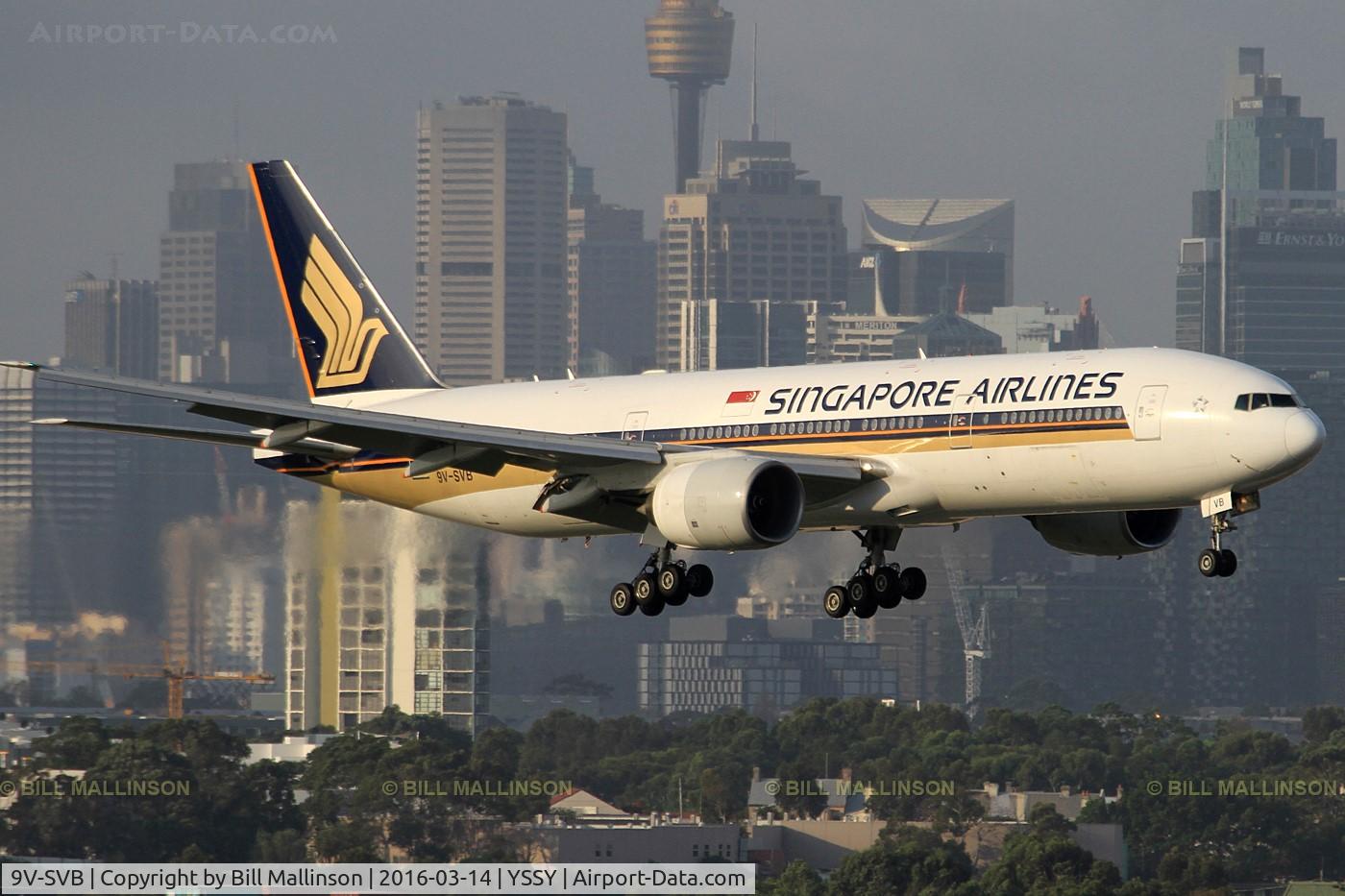 9V-SVB, 2001 Boeing 777-212/ER C/N 28525, in from SIN