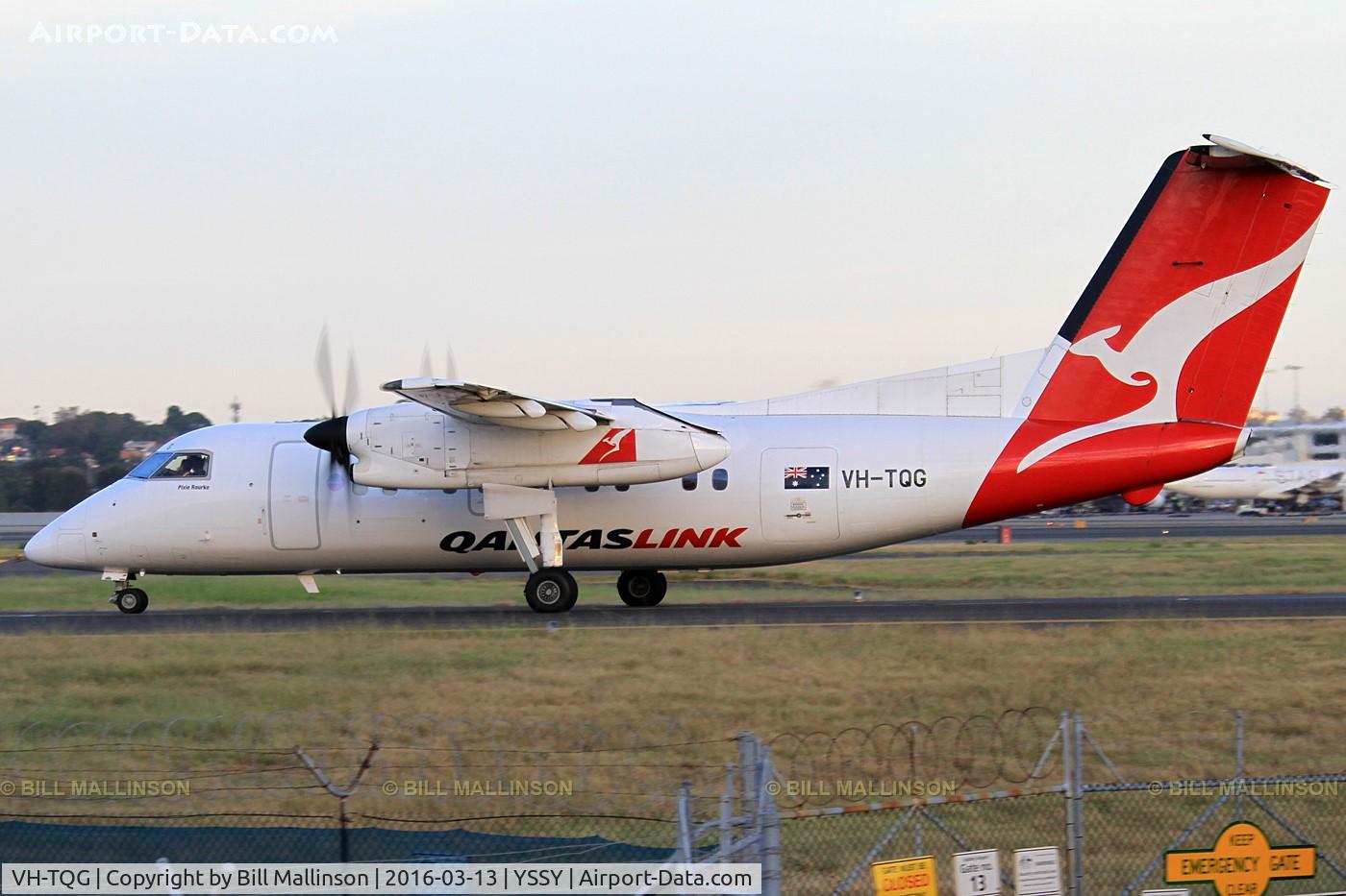 VH-TQG, 1996 De Havilland Canada DHC-8-201 Dash 8 C/N 430, taxiing to 34R