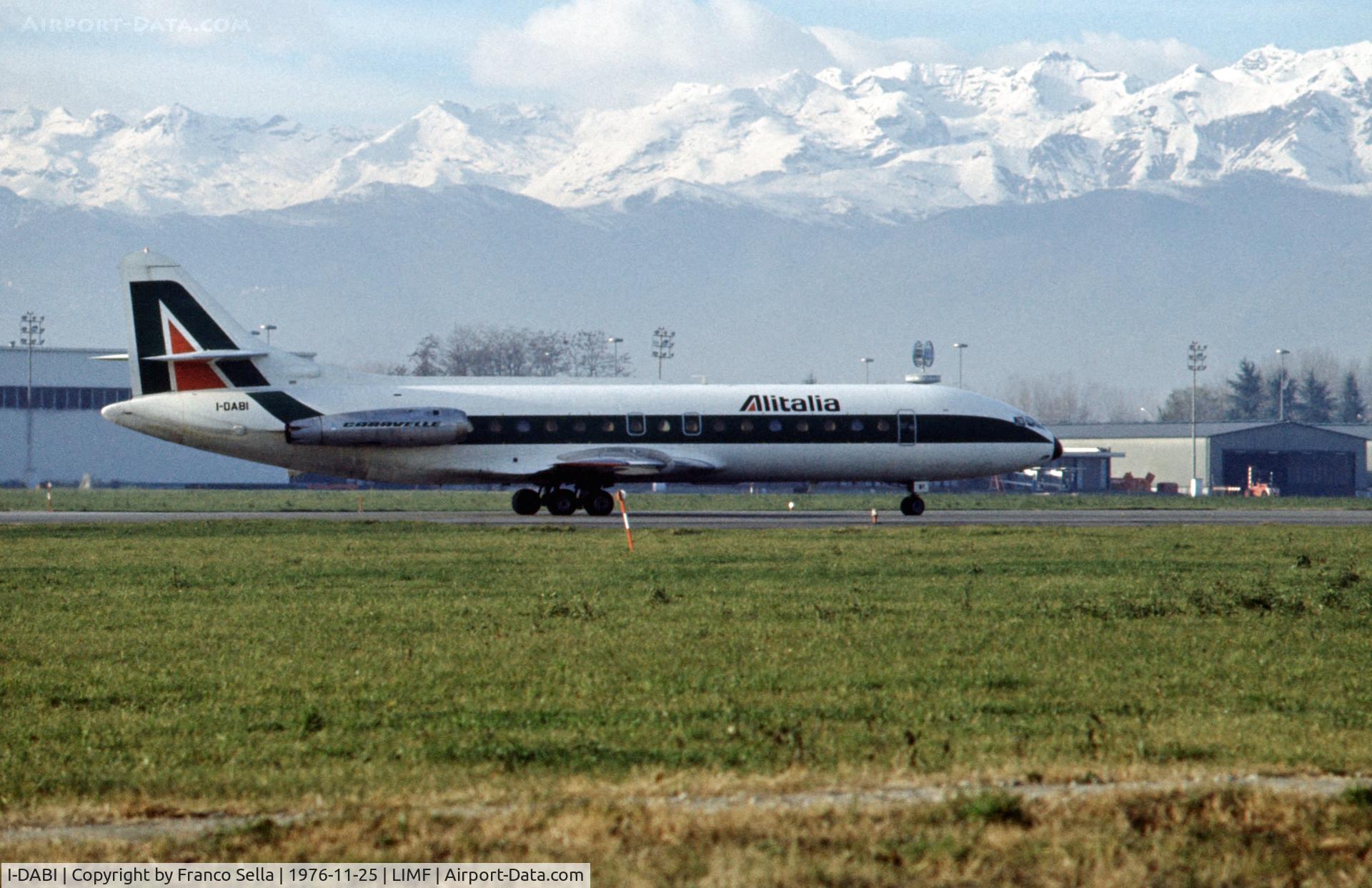 I-DABI, 1961 Sud Aviation SE-210 Caravelle VI-N C/N 74, Alitalia Sud Aviation Caravelle I-DABI at Turin Caselle Airport, November 1976