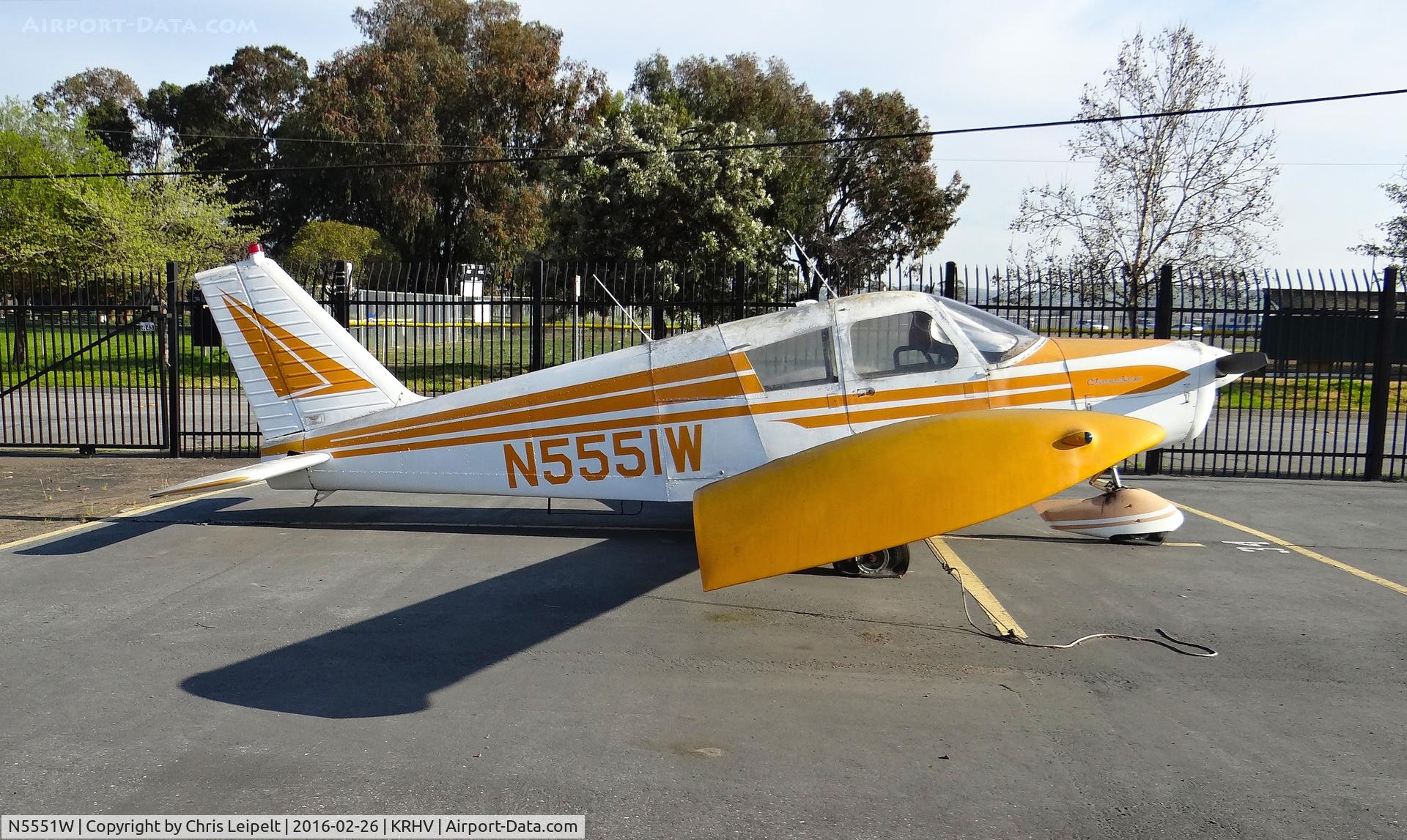 N5551W, 1962 Piper PA-28-150 Cherokee C/N 28-642, Locally-based 1962 Piper PA-28-150 parked at its tie down at Reid Hillview Airport, San Jose, CA.