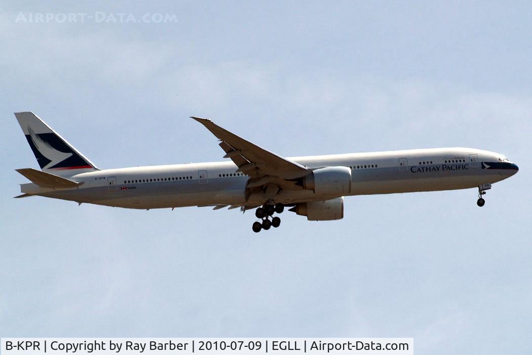 B-KPR, 2010 Boeing 777-367/ER C/N 36163, Boeing 777-367ER [36163] (Cathay Pacific Airways) Home~G 09/07/2010. On approach 27L.