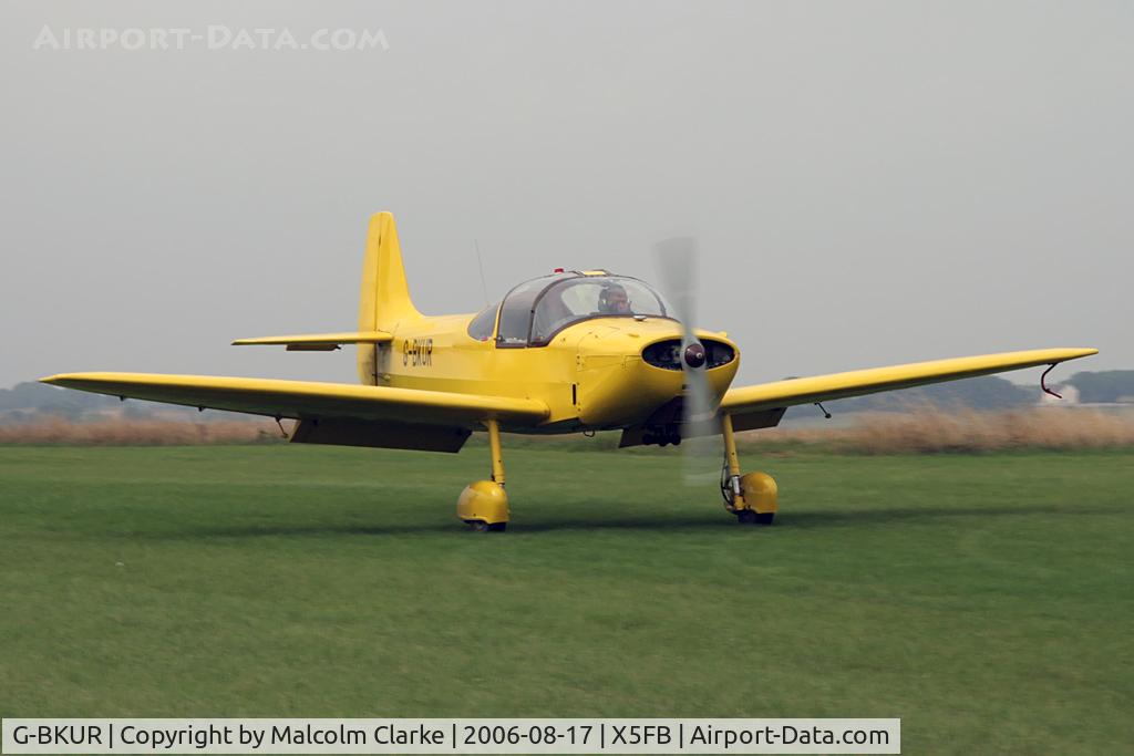 G-BKUR, 1959 Piel CP-301A Emeraude C/N 280, Piel CP-301A Emeraude takes off from Fishburn Airfield, August 2006.