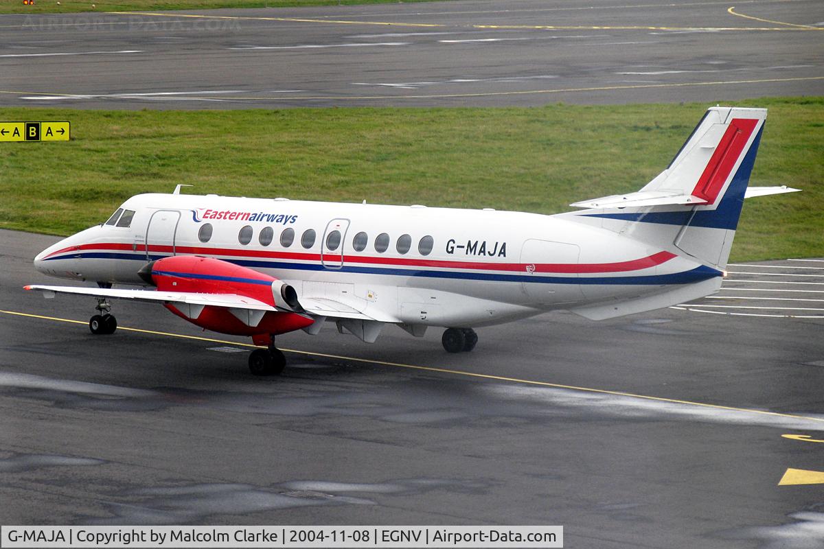 G-MAJA, 1994 British Aerospace Jetstream 41 C/N 41032, British Aerospace Jetstream 41 taxiing to the take off threshold at Durham Tees Valley Airport, November 2004.