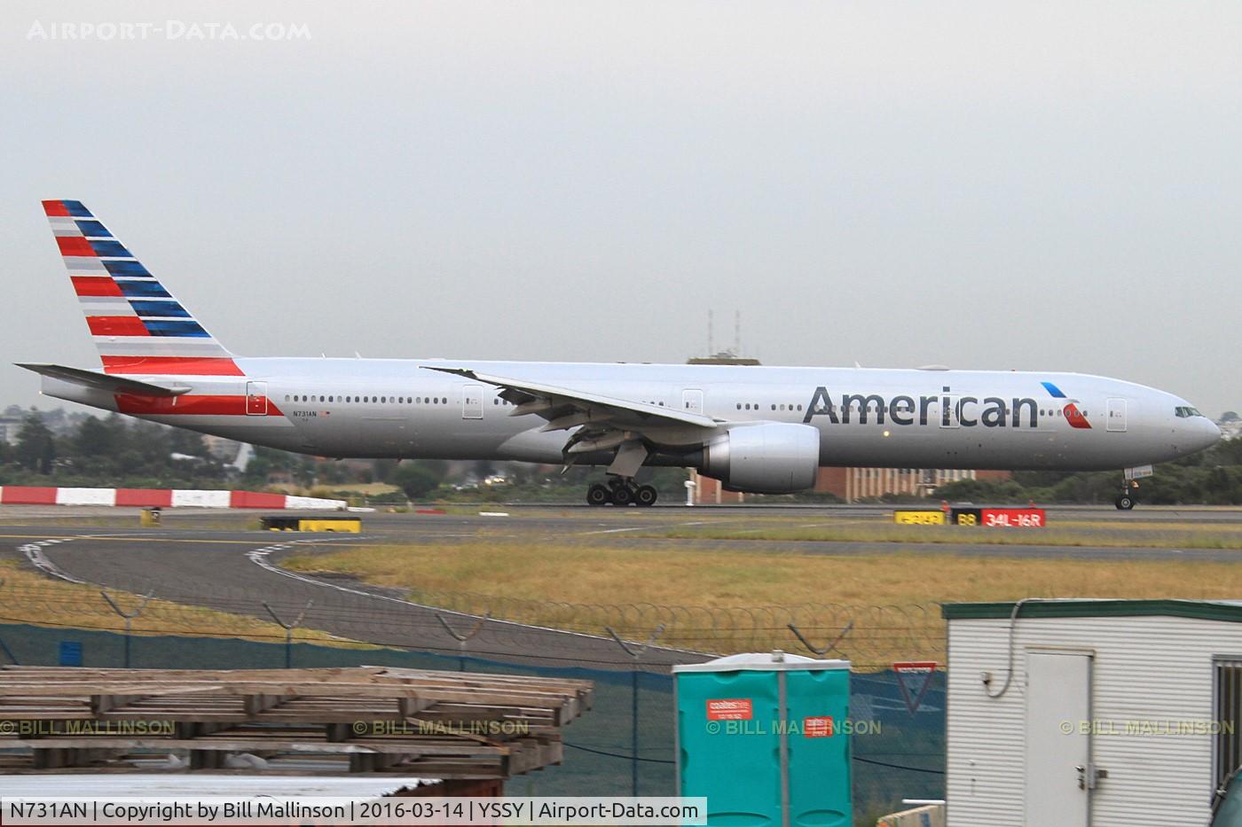 N731AN, 2014 Boeing 777-323/ER C/N 33523, taxiing from 34L
