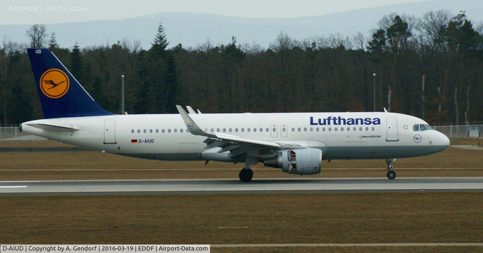 D-AIUD, 2014 Airbus A320-214 C/N 6033, Lufthansa, is here taxiing at Frankfurt Rhein/Main(EDDF)