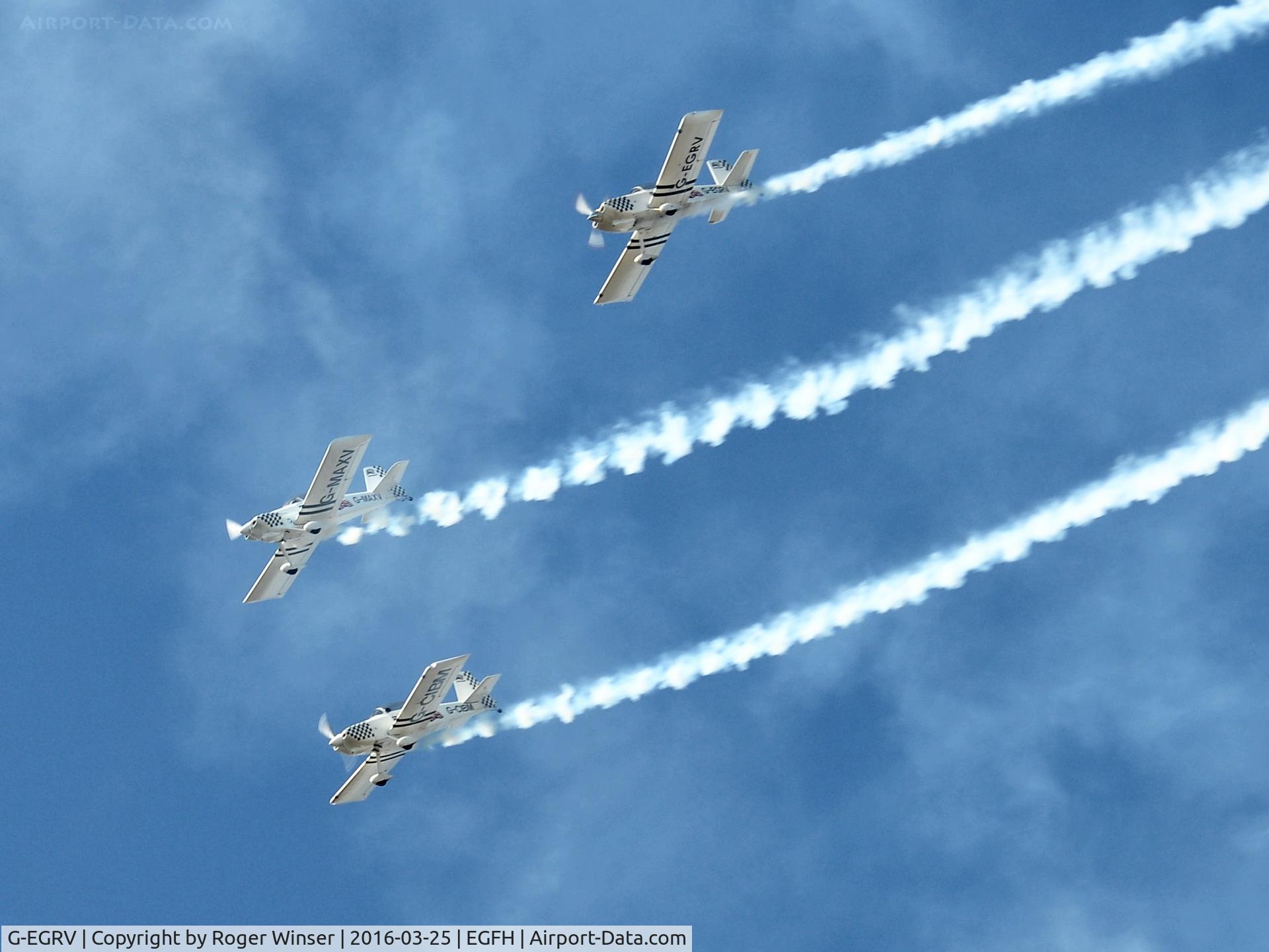 G-EGRV, 2007 Vans RV-8 C/N PFA 303-13639, As Raven 3 in Team Raven 3-ship formation change practice.