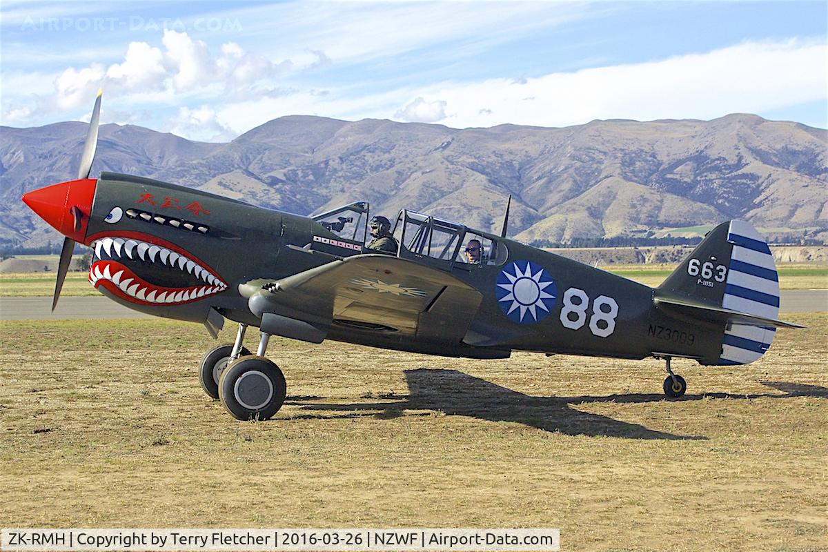 ZK-RMH, 1941 Curtiss P-40E Kittyhawk 1A C/N 19669, At 2016 Warbirds Over Wanaka Airshow , Otago , New Zealand