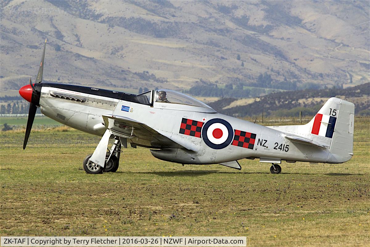 ZK-TAF, North American P-51D Mustang C/N 122-41369, At 2016 Warbirds Over Wanaka Airshow , Otago , New Zealand